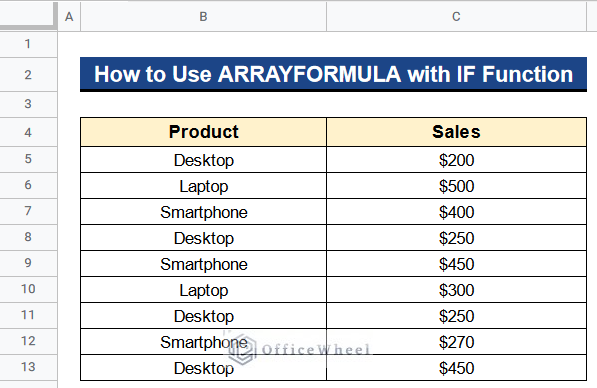 How to Use ARRAYFORMULA with IF Function in Google Sheets