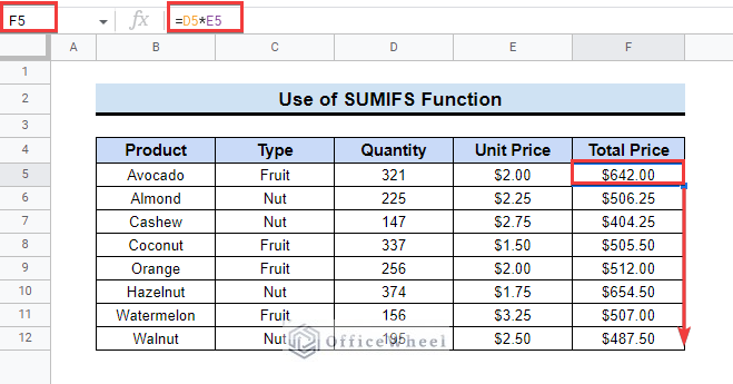 Implementing SUMIFS Function to calculate conditional weighted average in Google Sheets