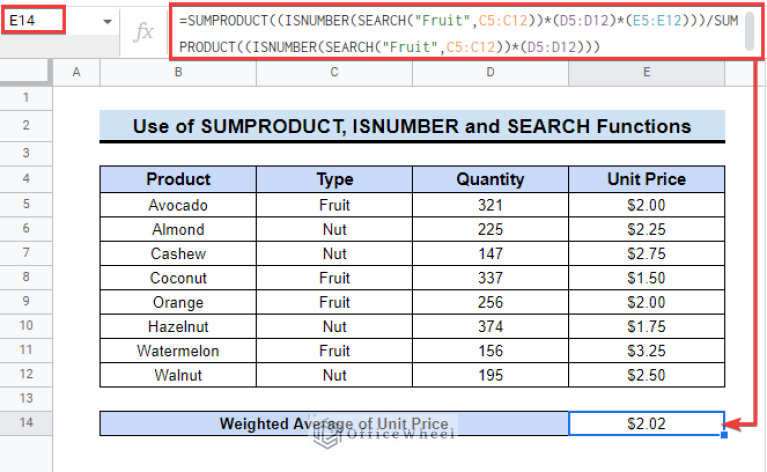 how-to-calculate-conditional-weighted-average-in-google-sheets