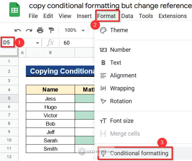 Google Sheets Copy Conditional Formatting but Change Reference Cell