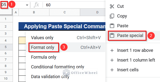 Applying Paste Special Command to Copy Conditional Formatting but Change Reference Cell in Google Sheets