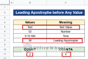 Difference Between COUNT and COUNTA in Google Sheets