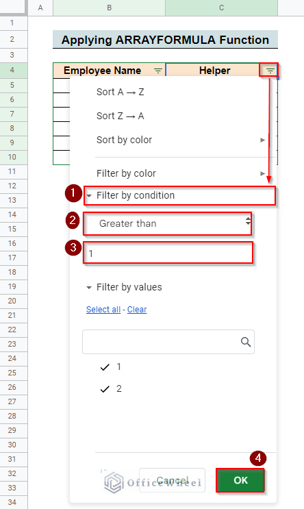 Google Sheets Use Filter to Remove Duplicates in Column
