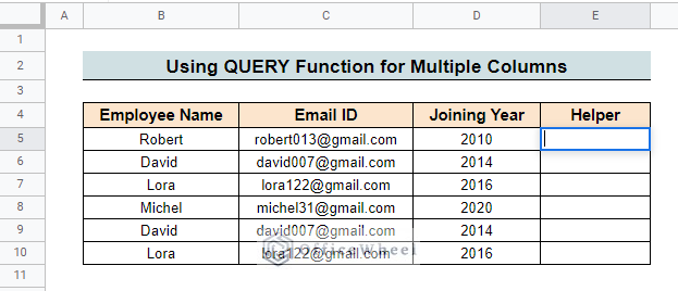 using the query function to filter and remove duplicates from multiple columns in google sheets