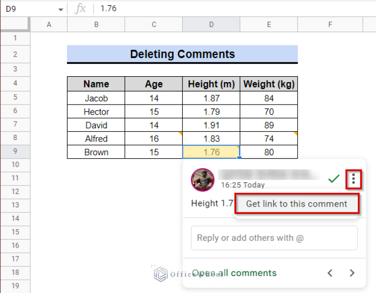 How to Delete Comment in Google Sheets (2 Possible Ways)