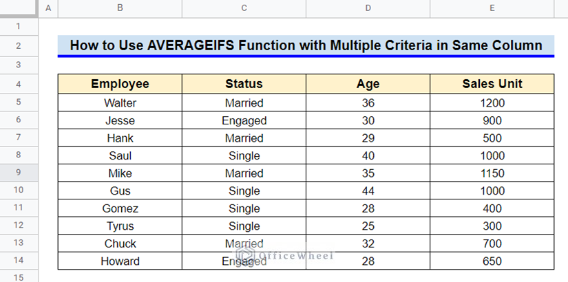 google sheets averageifs multiple criteria same column