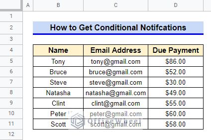 google sheets conditional notifications
