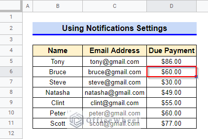 How to get Conditional notifications in Google Sheets Using Notification Settings Command