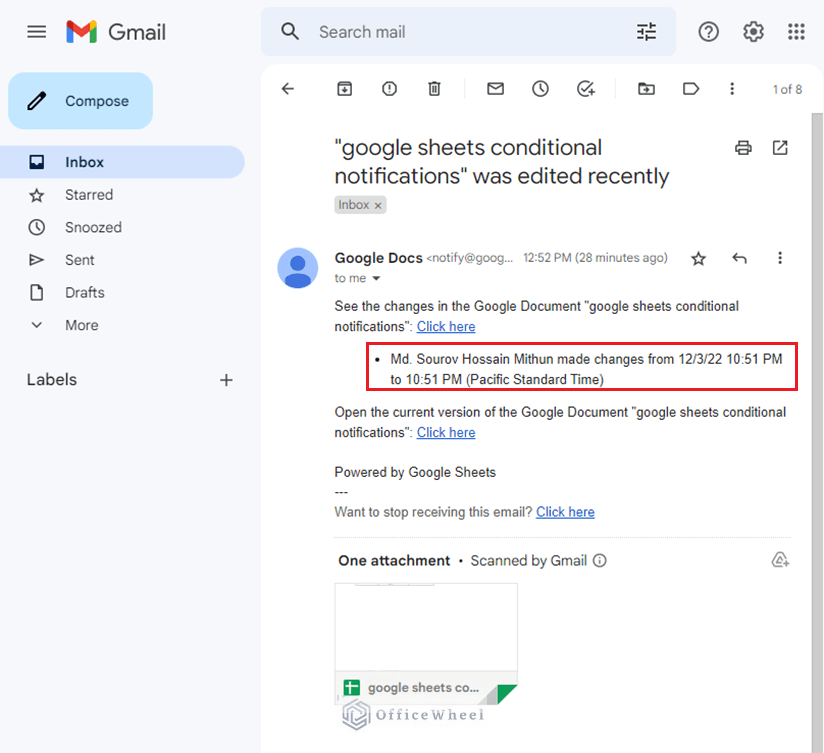How to get Conditional notifications in Google Sheets Using Notification Settings Command