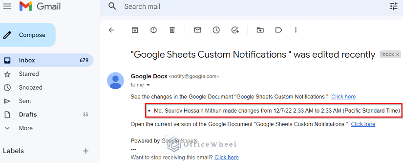 Receiving Email Daily Digest Custom Notifications in Google Sheets