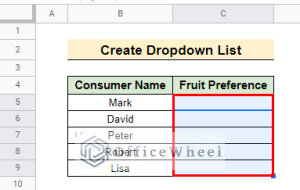 Create Drop Down List in Google Sheets from Another Sheet