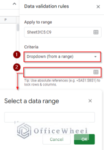 Create Drop Down List in Google Sheets from Another Sheet