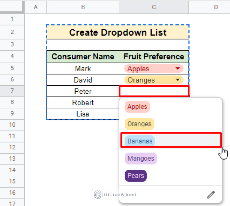 Create Drop Down List in Google Sheets from Another Sheet