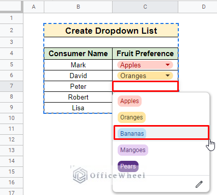 Create Drop Down List in Google Sheets from Another Sheet