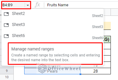 Name range for Source dataset