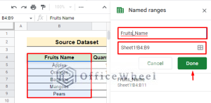 Create Drop Down List in Google Sheets from Another Sheet