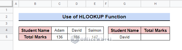 Applying HLOOKUP Function to return exact match in google sheets