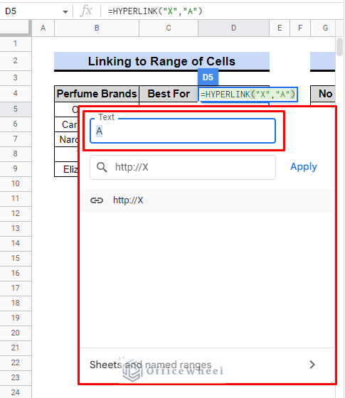 how to change url label in google sheets