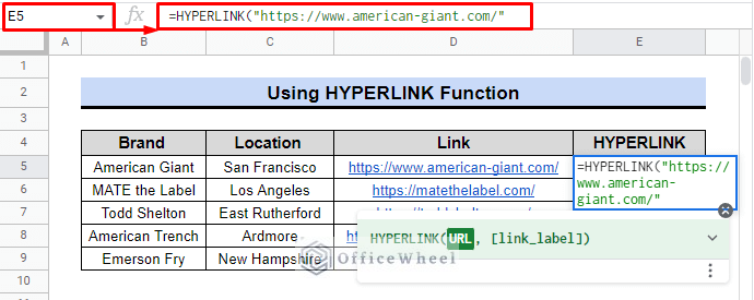 how to add url in hyperlink function google sheets