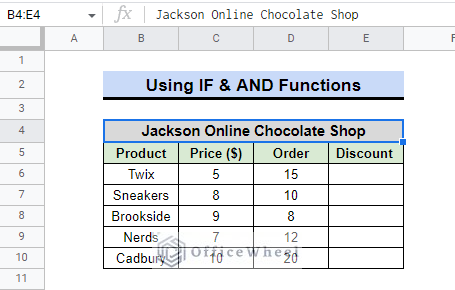 data for if in addition with and function