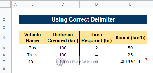 Use Correct Delimiter When IFERROR Function Is Not Working in Google Sheets