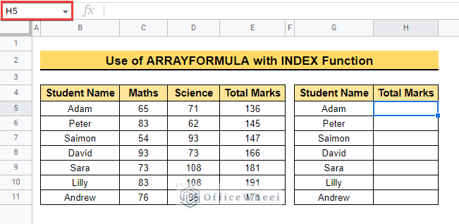 Executing ARRAYFORMULA Function Column-wise with INDEX function in google sheets