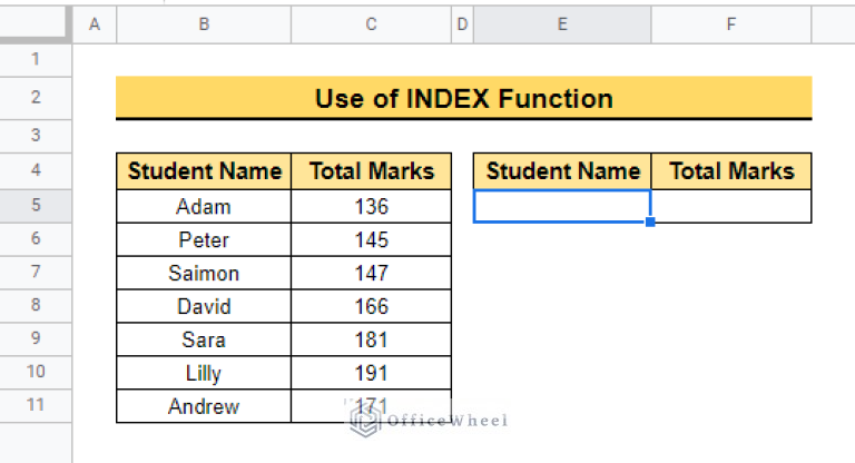 How to Use INDEX Function in Google Sheets (4 Easy Examples)