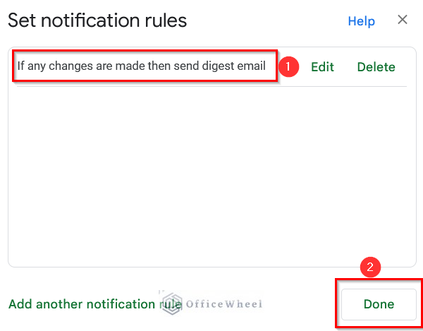 Selecting Email - Daily Digest Option for Google Sheets Notifications of Changes