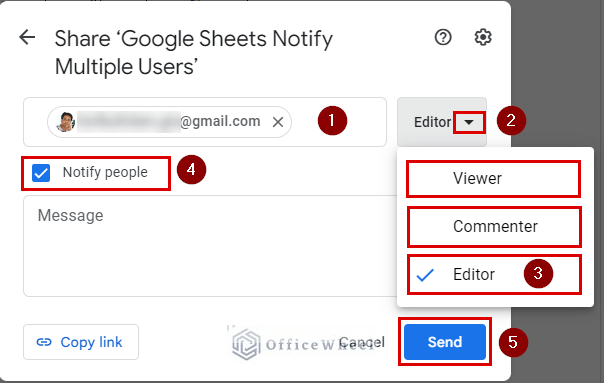 steps to follow while using email to notify people