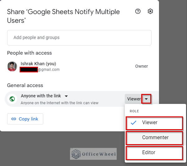 features of general access of sharing 