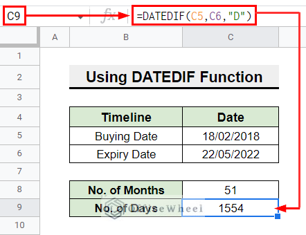 How to Calculate Months and Days Between Two Dates in Google Sheets