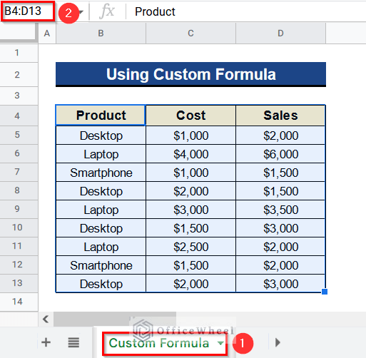 Using Custom Formula to Find Difference Between Two Columns in Calculated Field of Google Sheets Pivot Table