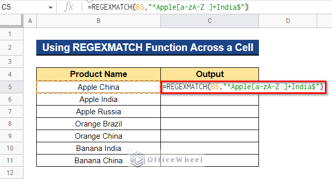 Using REGEXMATCH Function to Match Multiple Values Across a Cell in Google Sheets