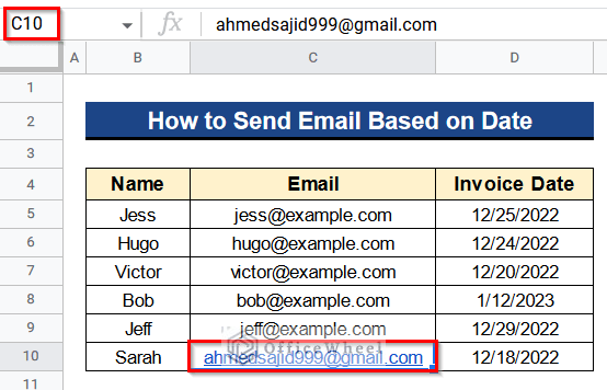Send Date How to Send Email Based on Date in Google Sheets (2 Methods)