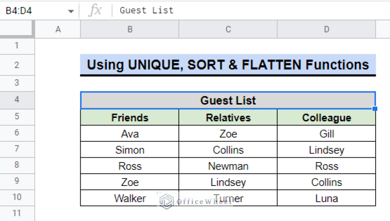 How to Use UNIQUE Function in Google Sheets (5 Applications)