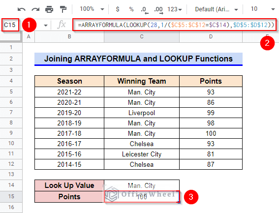 Joining ARRAYFORMULA and LOOKUP Functions to VLOOKUP Last Match in Google Sheets