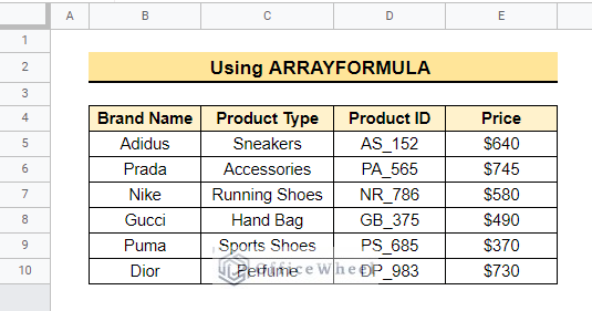Utilizing ARRAYFORMULA in google sheets