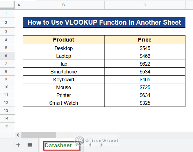 How to use VLOOKUP Function with Wildcard in Another Google Sheets