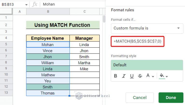 highlight-cell-if-value-exists-in-another-column-in-google-sheets