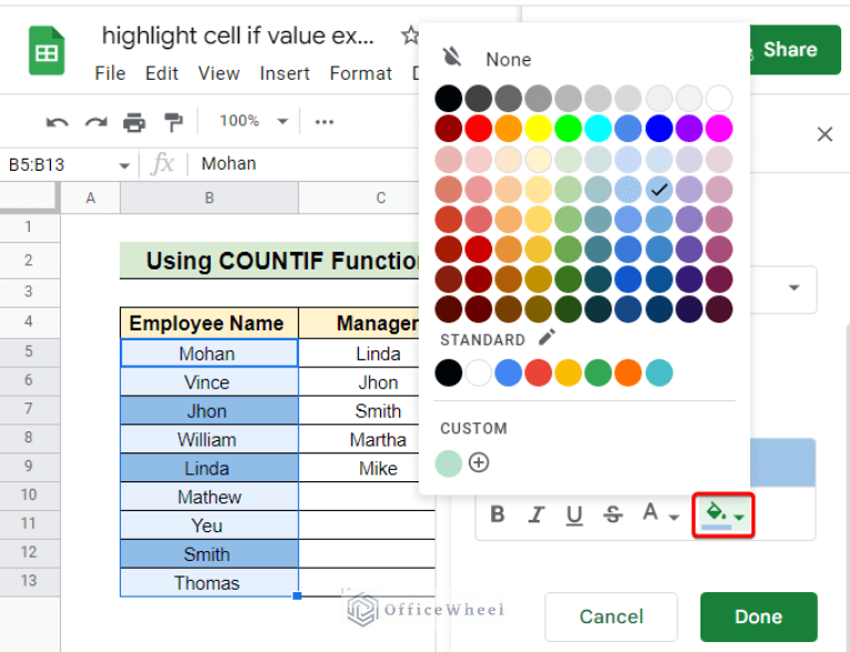 highlight-cell-if-value-exists-in-another-column-in-google-sheets