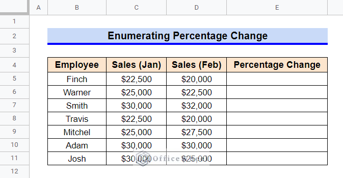 How to Calculate Percentage Change in Google Sheets