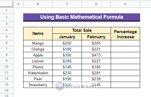 Calculating Percentage Using Format in Google Sheets