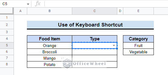 Using Keyboard Shortcut to copy and paste data validation