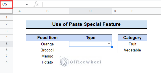 Utilizing Paste Special Feature to copy and paste data validation