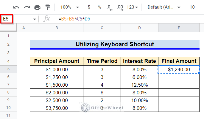 How to Utilize Keyboard Shortcut to Copy and Paste Formulas in Google Sheets