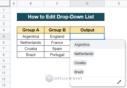 How to Edit Drop-Down List in Google Sheets
