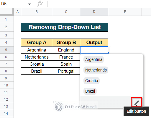 Remove Drop-Down List in Google Sheets
