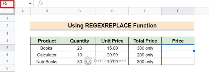 Applying REGEXREPLACE Function to find and replace in Google Sheets