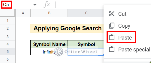 Infinity Sign Excel How to Insert Infinity Symbol (∞) in Google Sheets (2 Simple Ways)