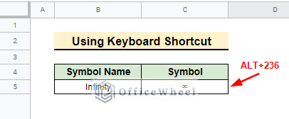 Infinity Sign Excel How to Insert Infinity Symbol (∞) in Google Sheets (2 Simple Ways)